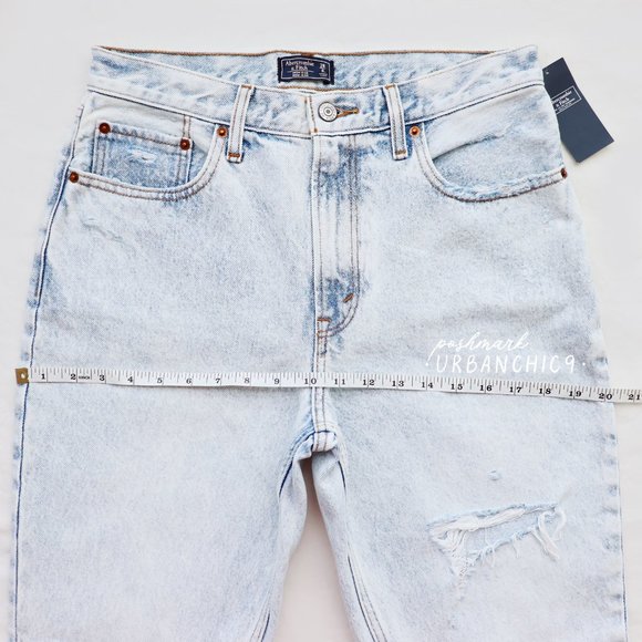 SOLD ABERCROMBIE High Rise Mom Jean Acid 28L - Picture 10 of 16